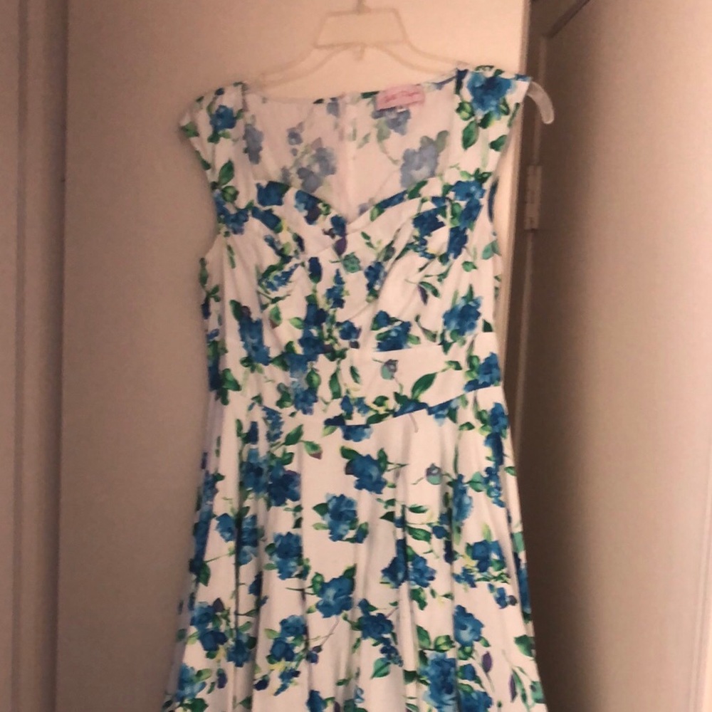 XL sweetheart blue flower dress